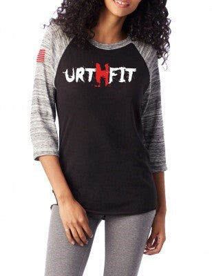 URTHFIT Logo Women's Baseball Eco-Jersey T-Shirt-Red