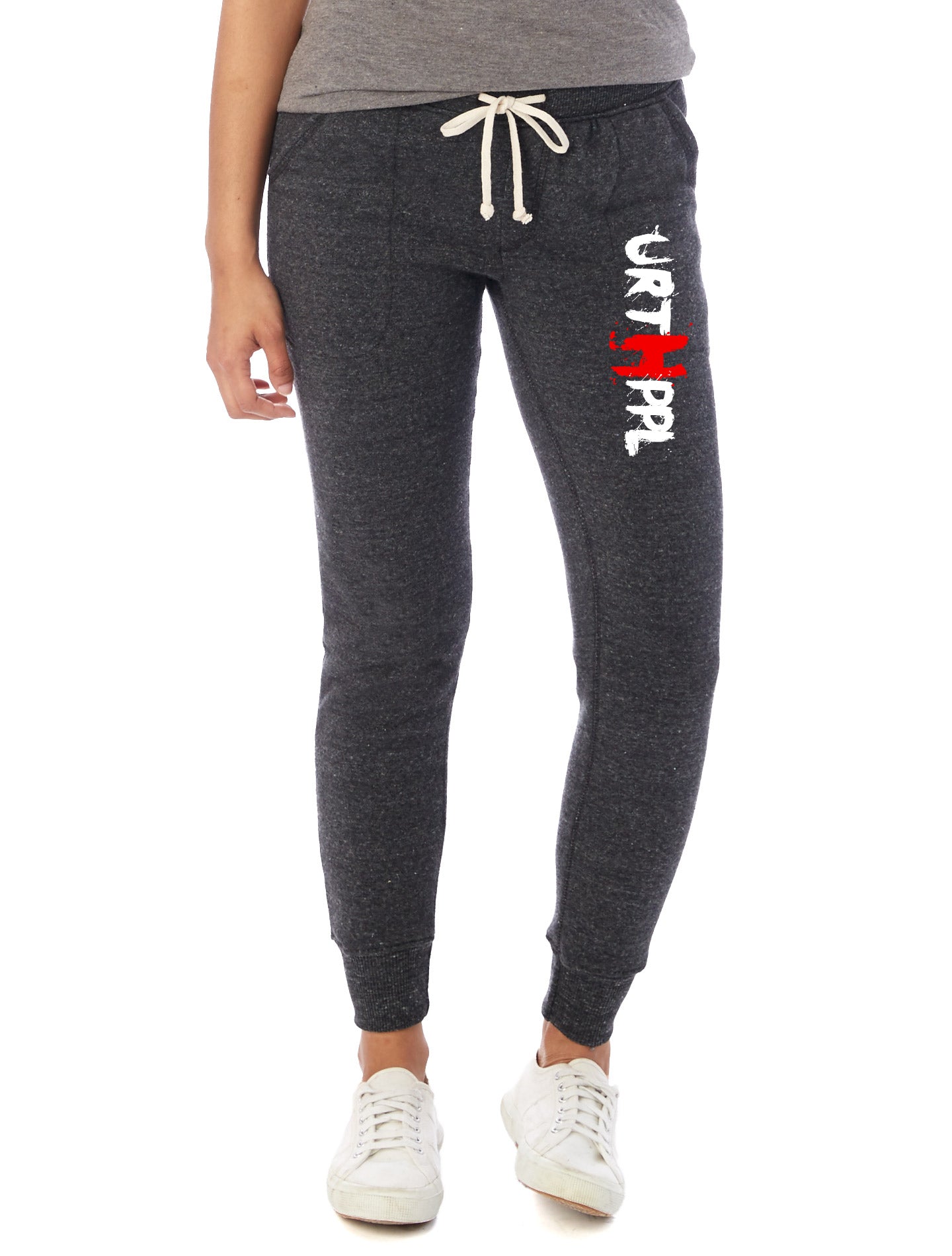 URTHPPL Logo Women's Eco-Fleece Joggers-Charcoal Black Triblend